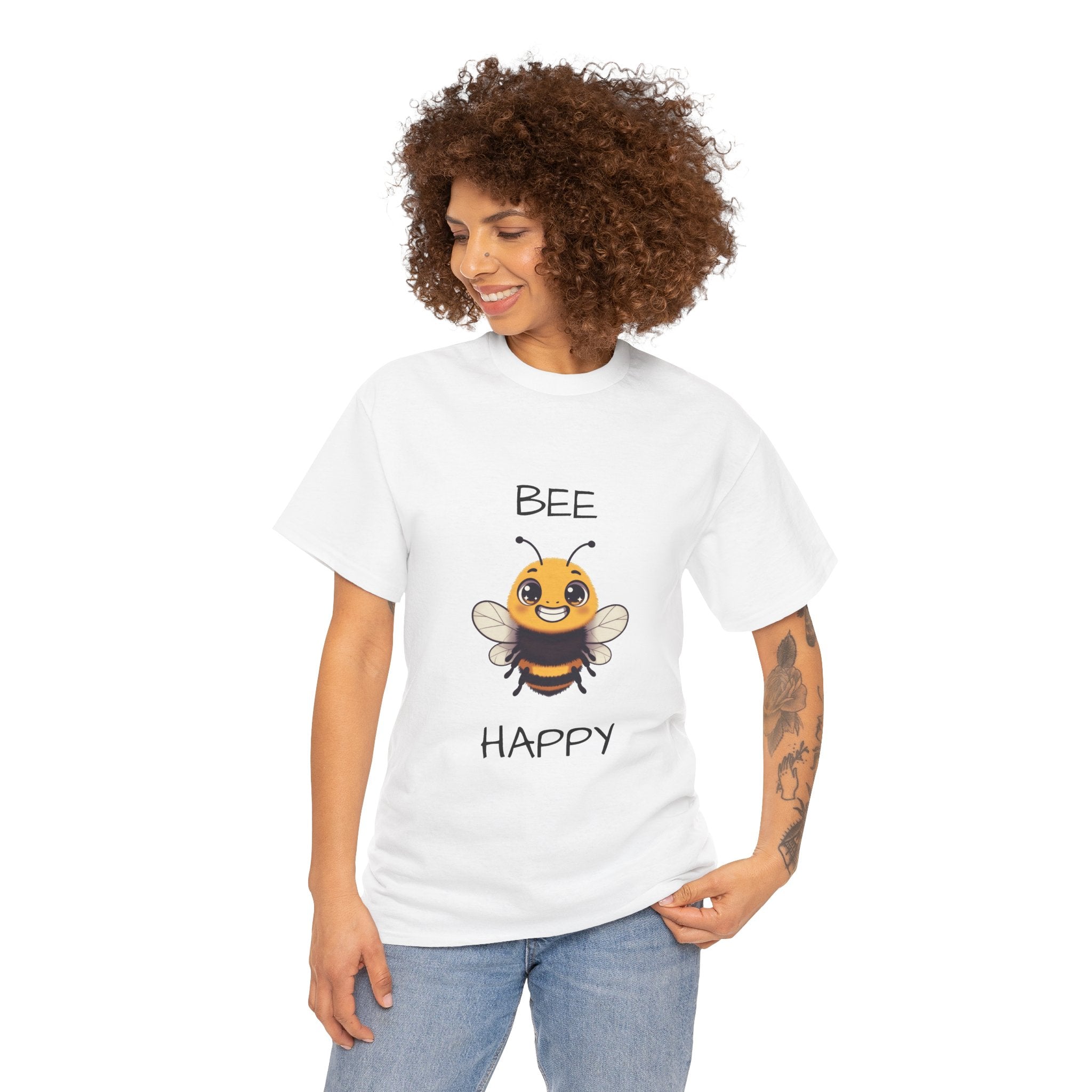 Bee Happy T‑Shirt — Cute Smiling Bee Graphic Tee