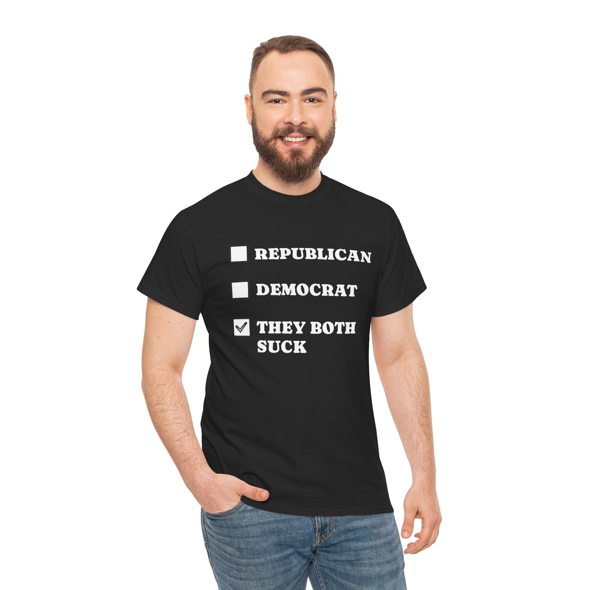 They Both Suck T‑Shirt — Political Satire Tee (Republican / Democrat Checkbox Design)