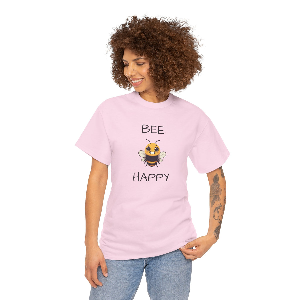 Bee Happy T‑Shirt — Cute Smiling Bee Graphic Tee
