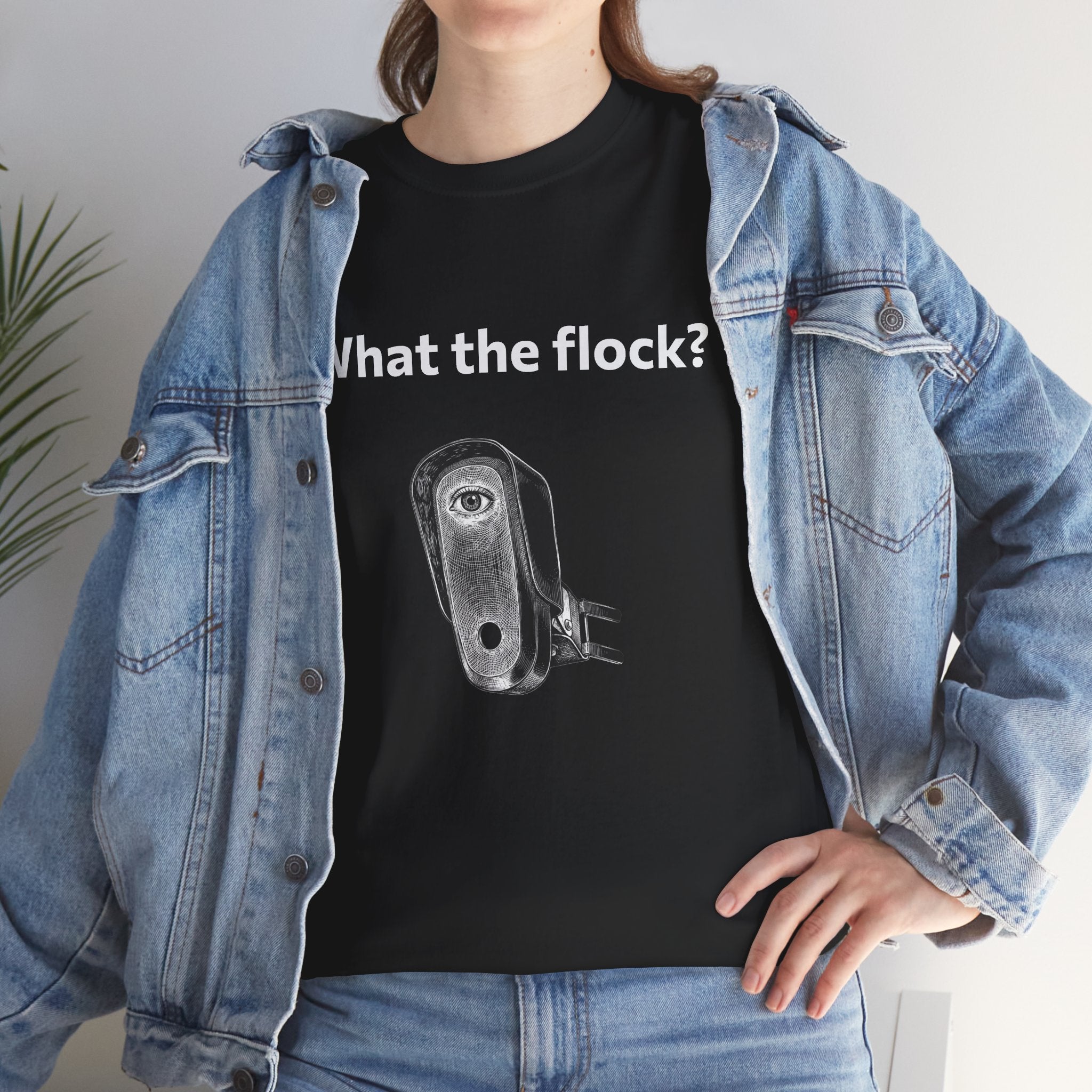 T-Shirt — What the flock? Funny Sheep/Shears Graphic Tee