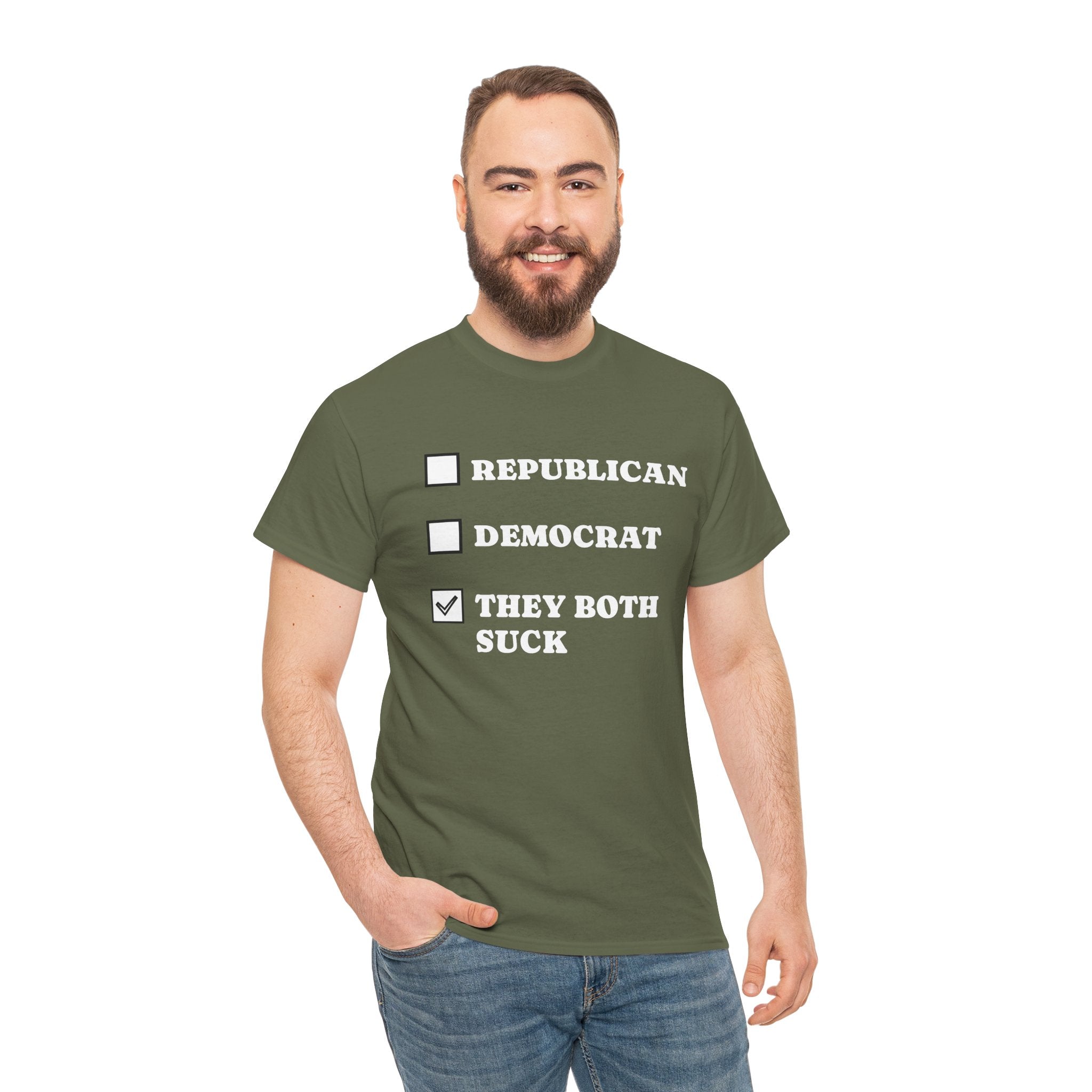 They Both Suck T‑Shirt — Political Satire Tee (Republican / Democrat Checkbox Design)