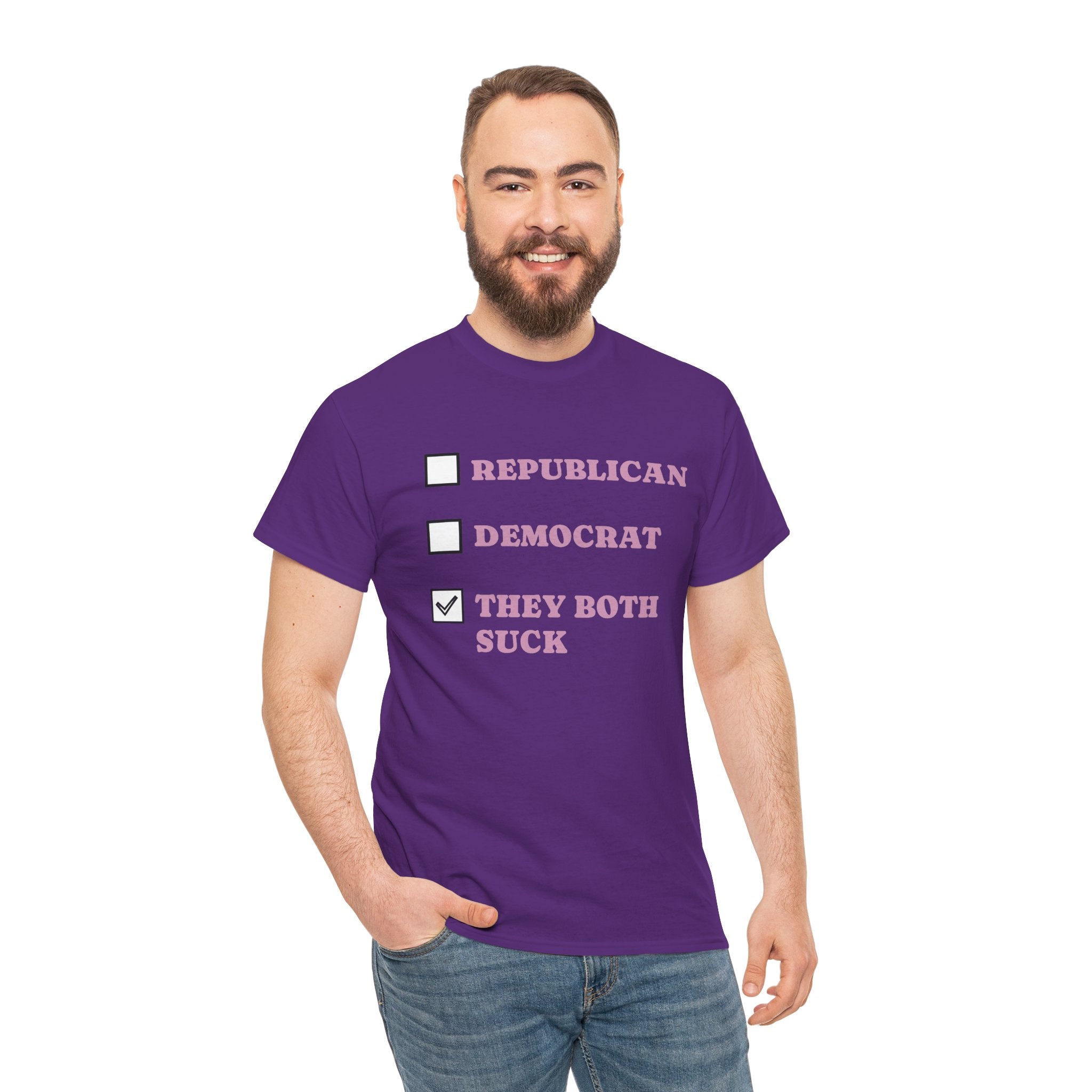 They Both Suck T‑Shirt — Political Satire Tee (Republican / Democrat Checkbox Design)