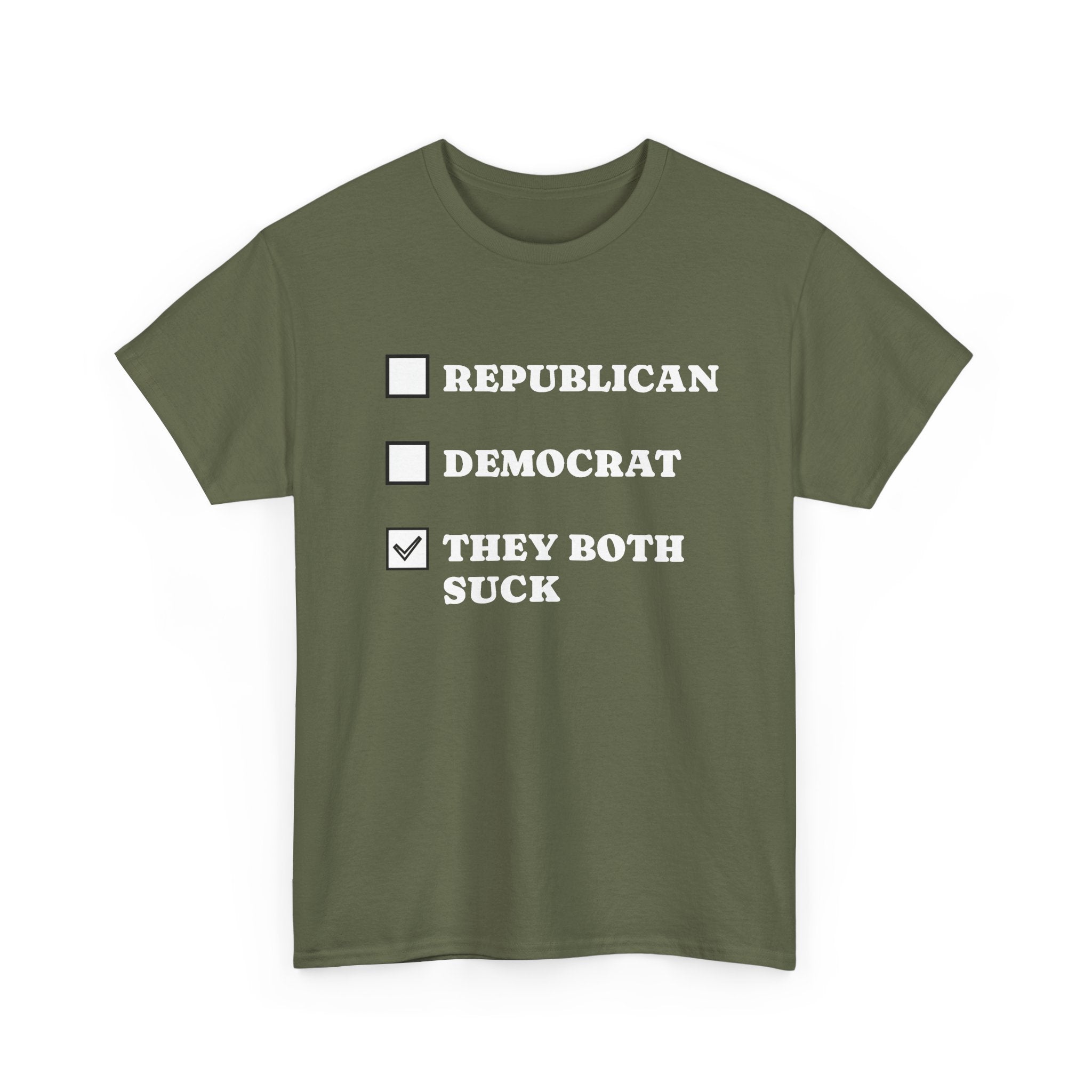 They Both Suck T‑Shirt — Political Satire Tee (Republican / Democrat Checkbox Design)