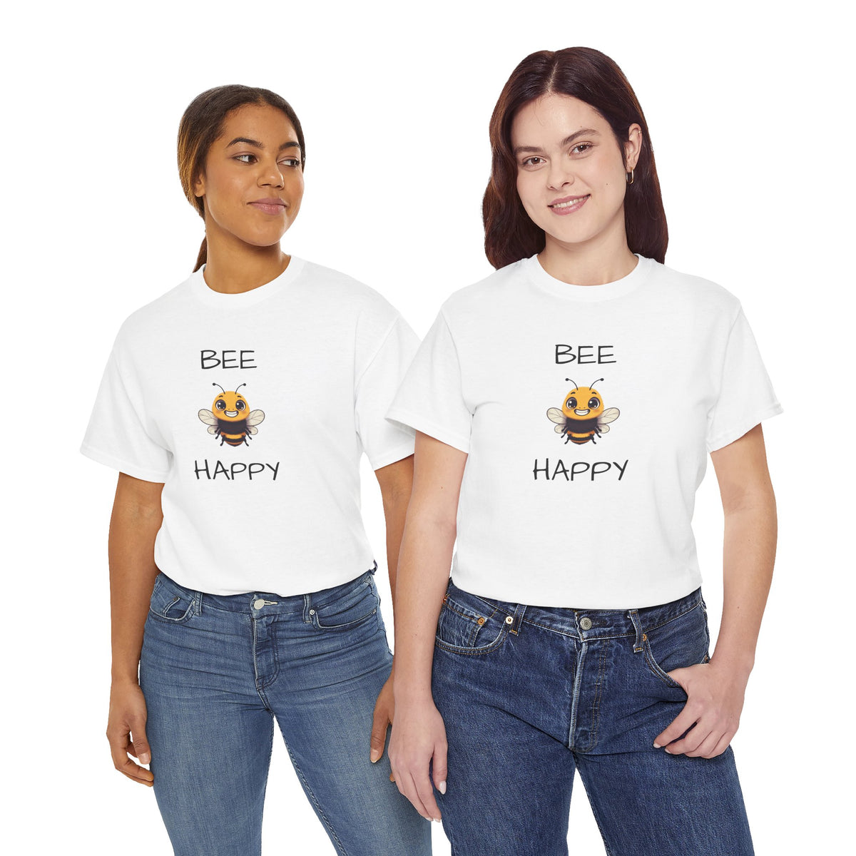 Bee Happy T‑Shirt — Cute Smiling Bee Graphic Tee