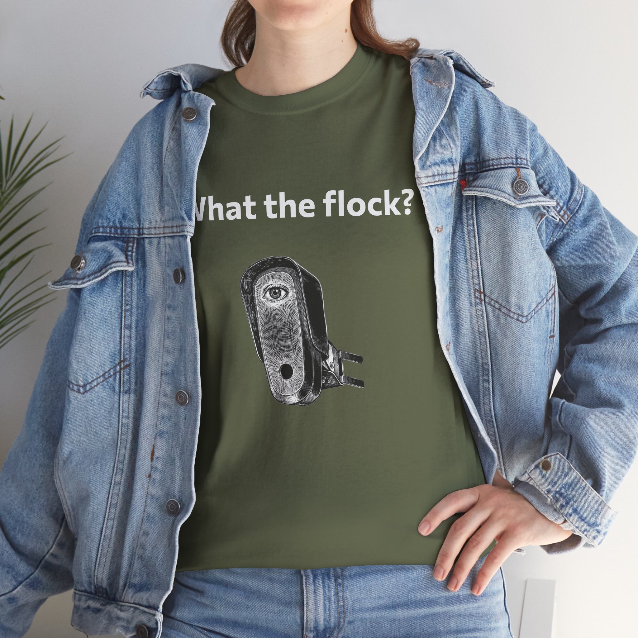 T-Shirt — What the flock? Funny Sheep/Shears Graphic Tee