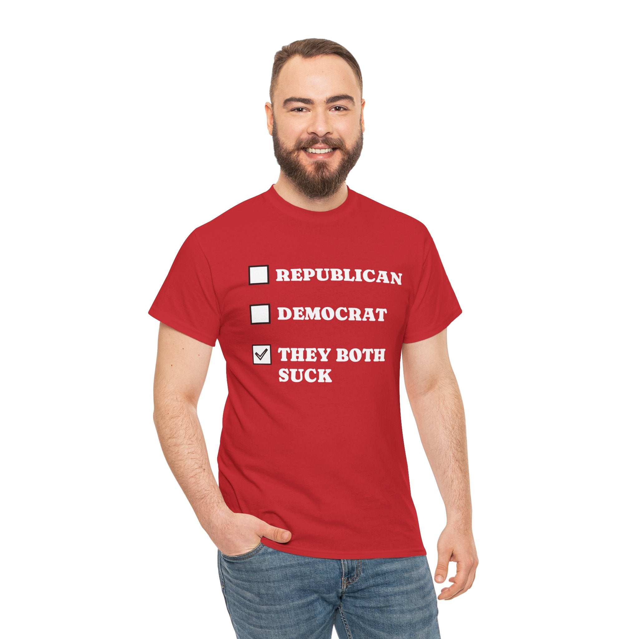 They Both Suck T‑Shirt — Political Satire Tee (Republican / Democrat Checkbox Design)