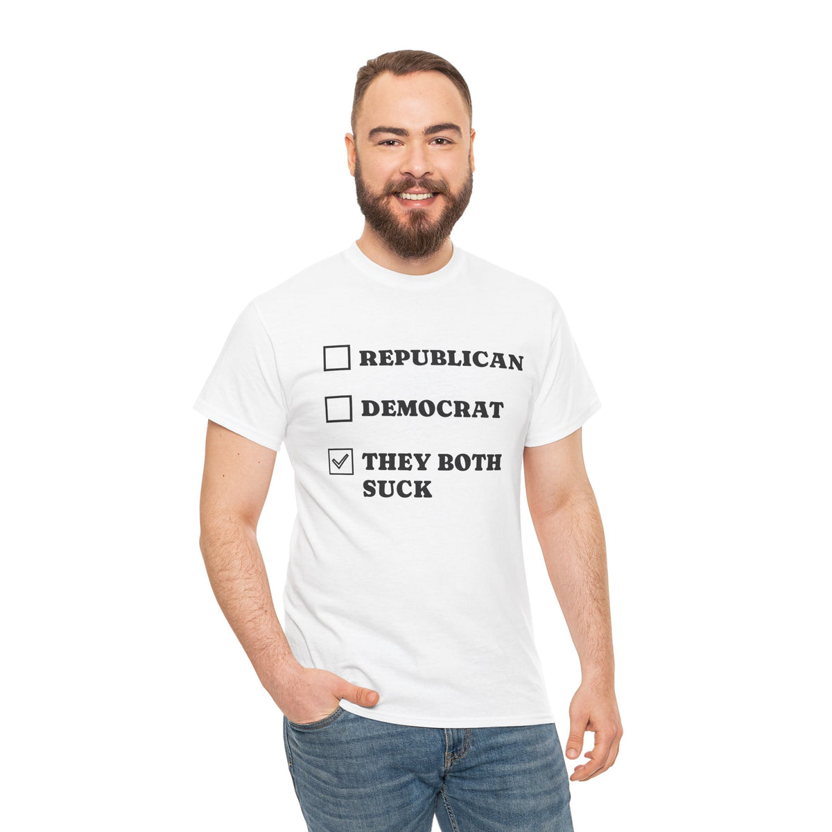 They Both Suck T‑Shirt — Political Satire Tee (Republican / Democrat Checkbox Design)