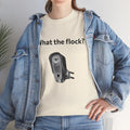 T-Shirt — What the flock? Funny Sheep/Shears Graphic Tee