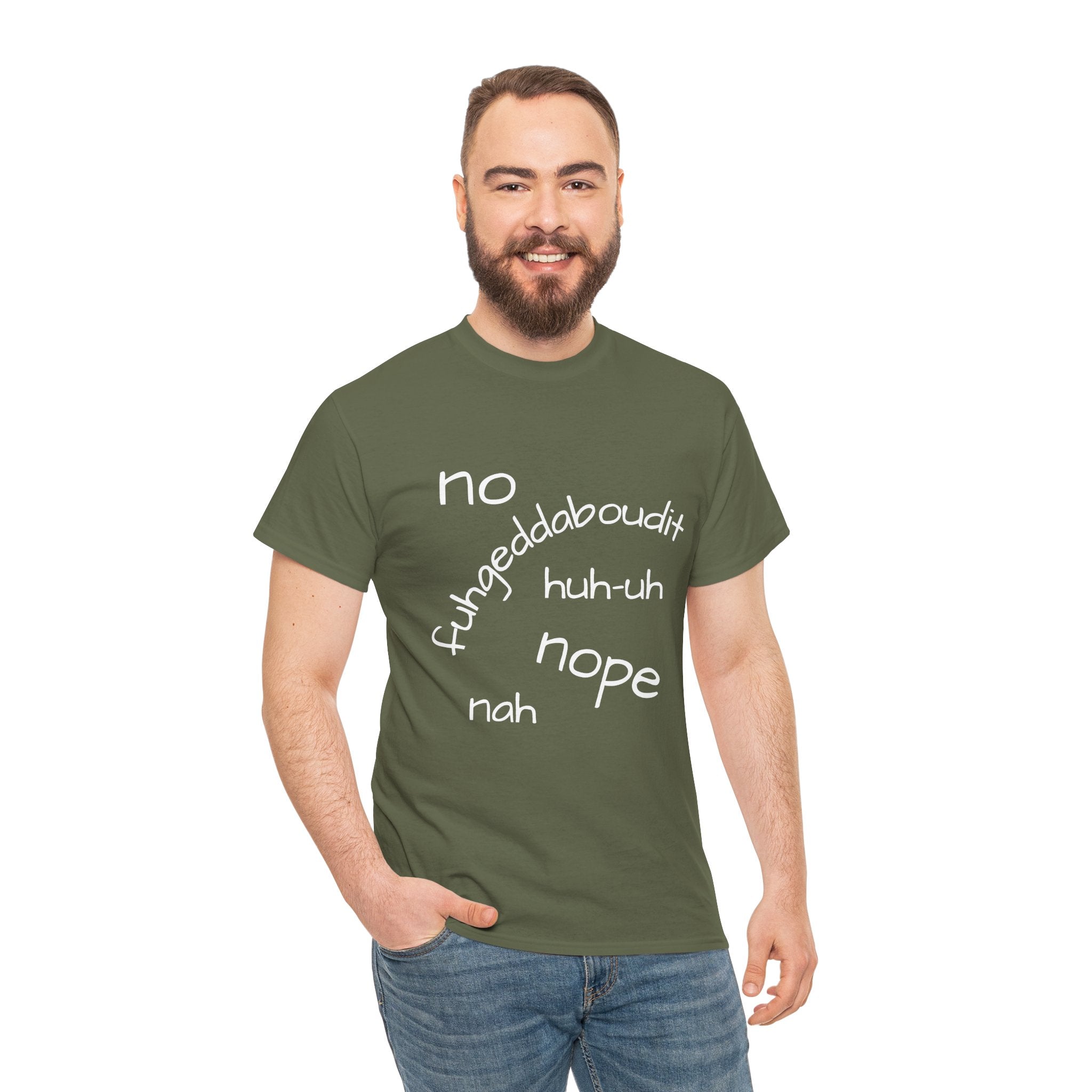 No, Nope, Nah Graphic Tee — Funny Text Rejection Shirt
