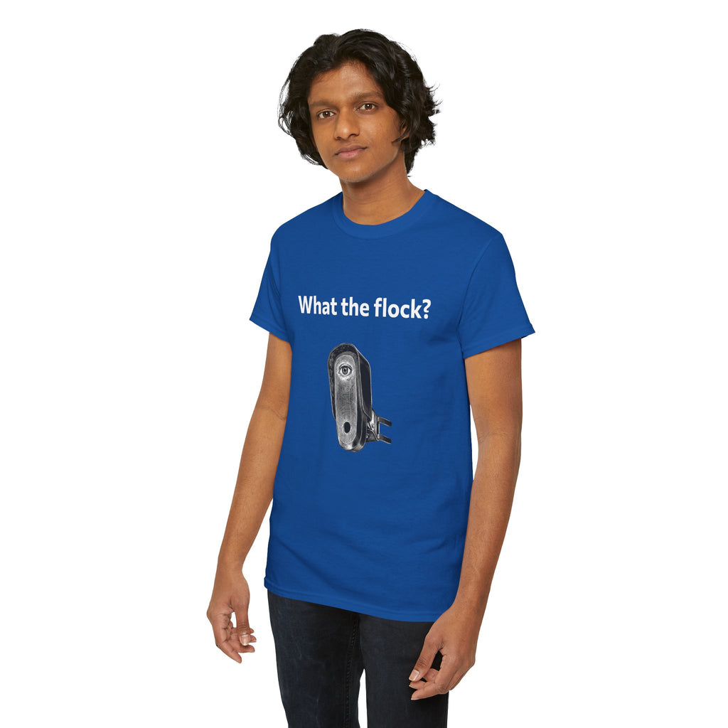 T-Shirt — What the flock? Funny Sheep/Shears Graphic Tee