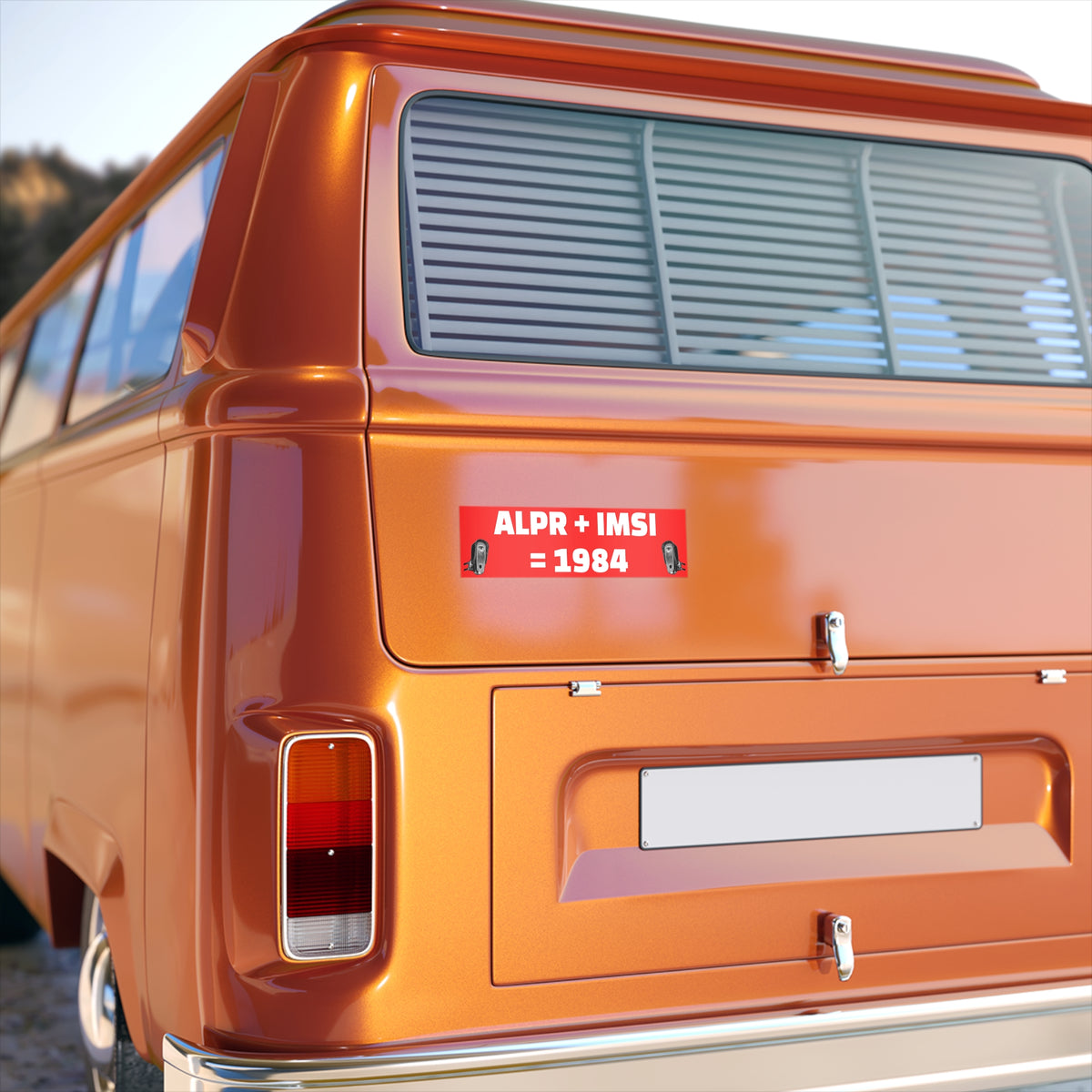 ALPR + IMSI = 1984 Bumper Sticker — Surveillance Awareness Car Decal