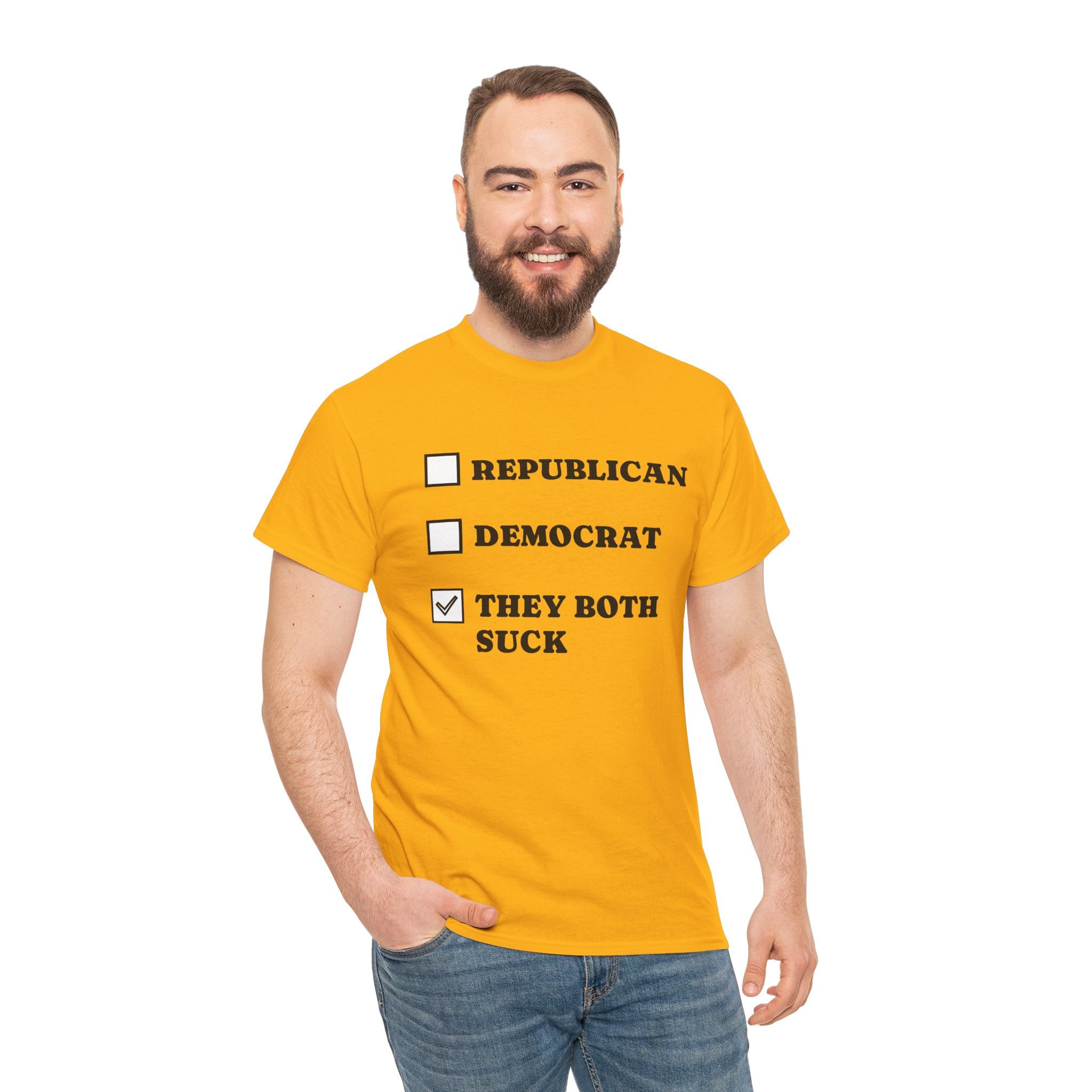 They Both Suck T‑Shirt — Political Satire Tee (Republican / Democrat Checkbox Design)