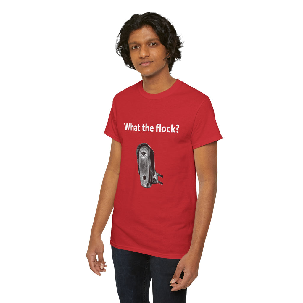 T-Shirt — What the flock? Funny Sheep/Shears Graphic Tee