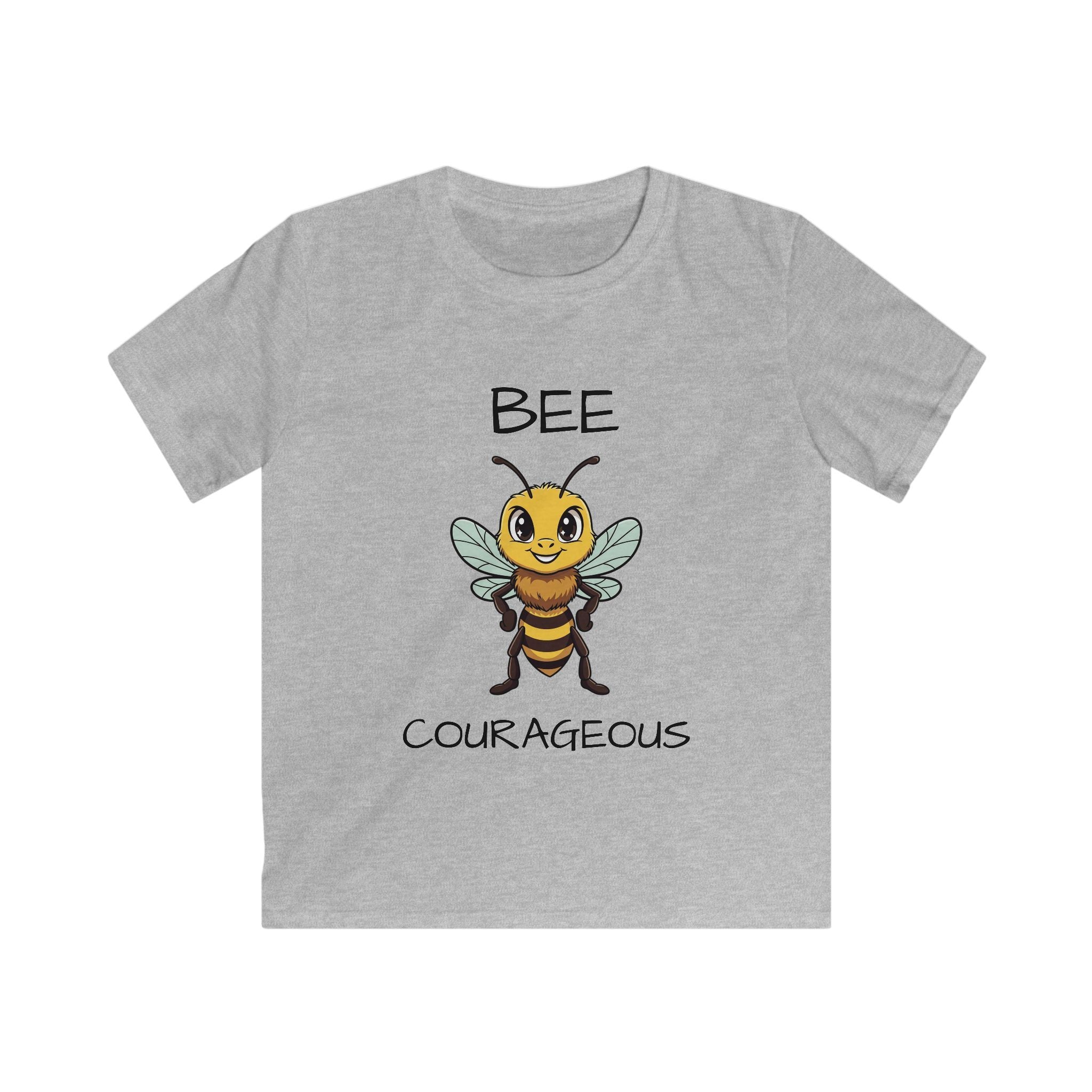 Kids Tee — "Bee Courageous" Cute Cartoon Bee Motivational Shirt