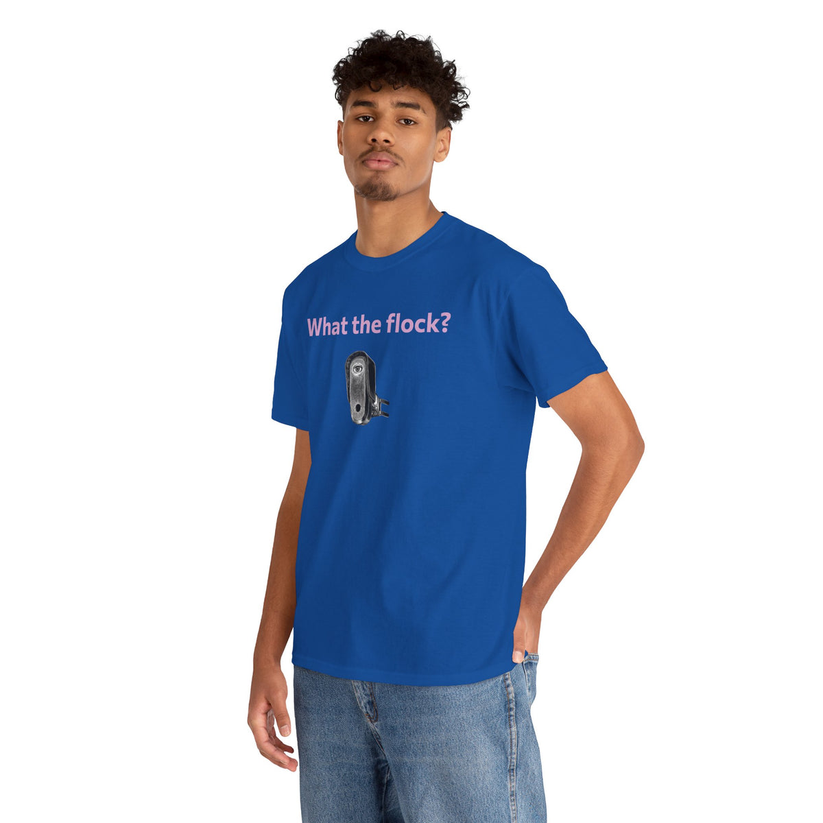 T-Shirt — What the flock? Funny Sheep/Shears Graphic Tee
