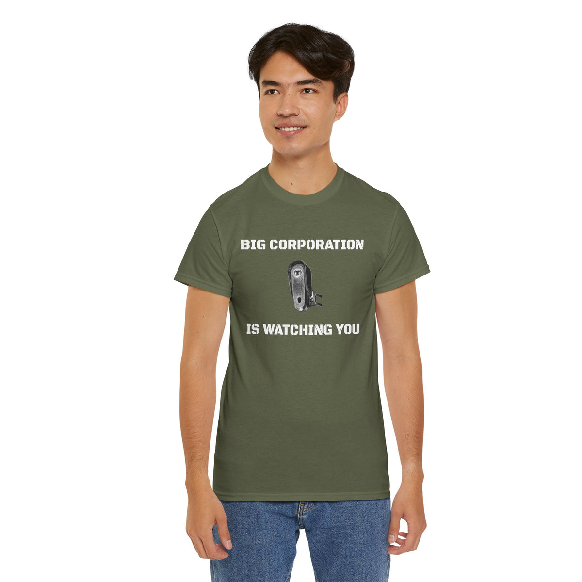Surveillance Camera Tee — “Big Corporation is Watching You” Graphic T-Shirt