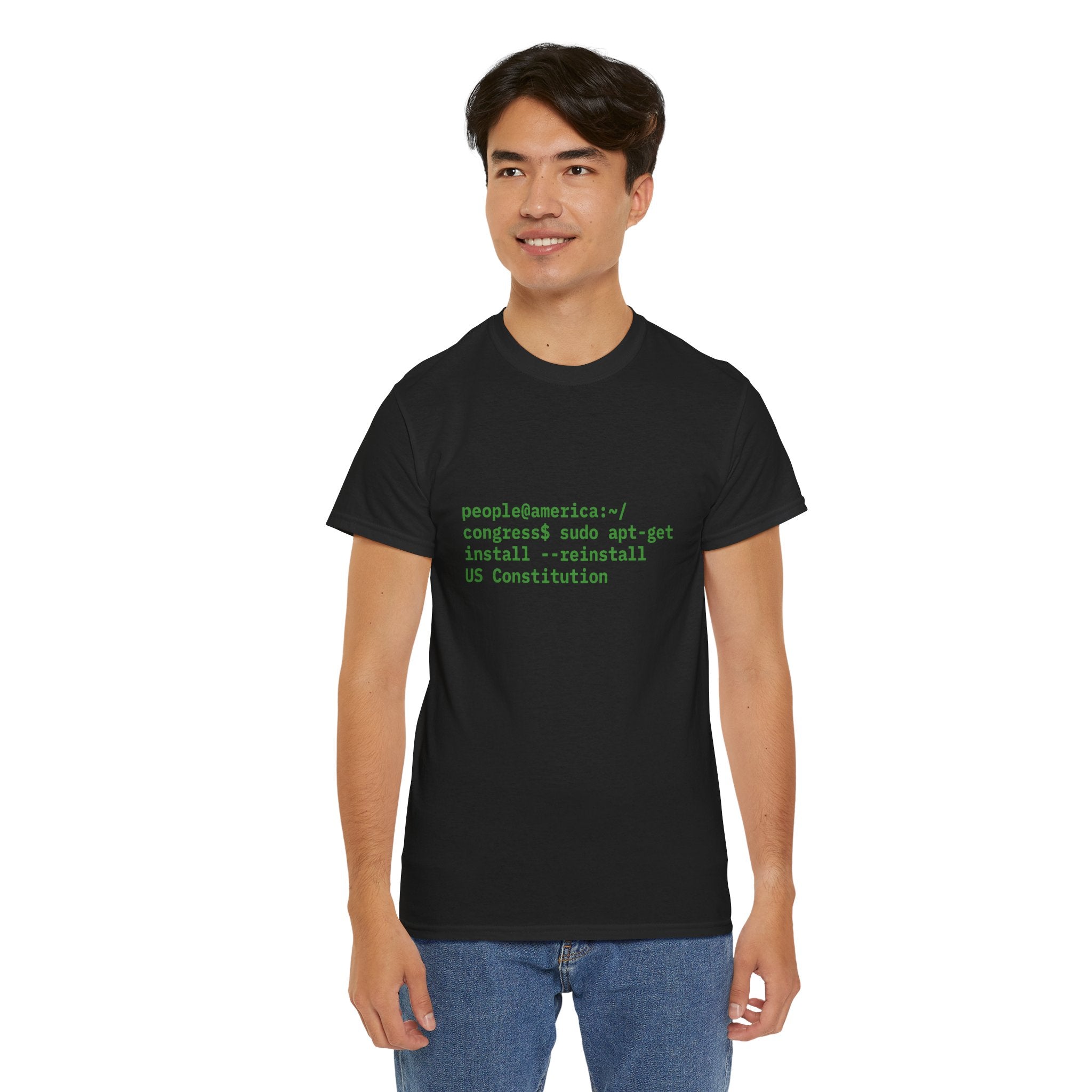 Constitution Install Tee — Retro Terminal Liberty Programmer T‑Shirt