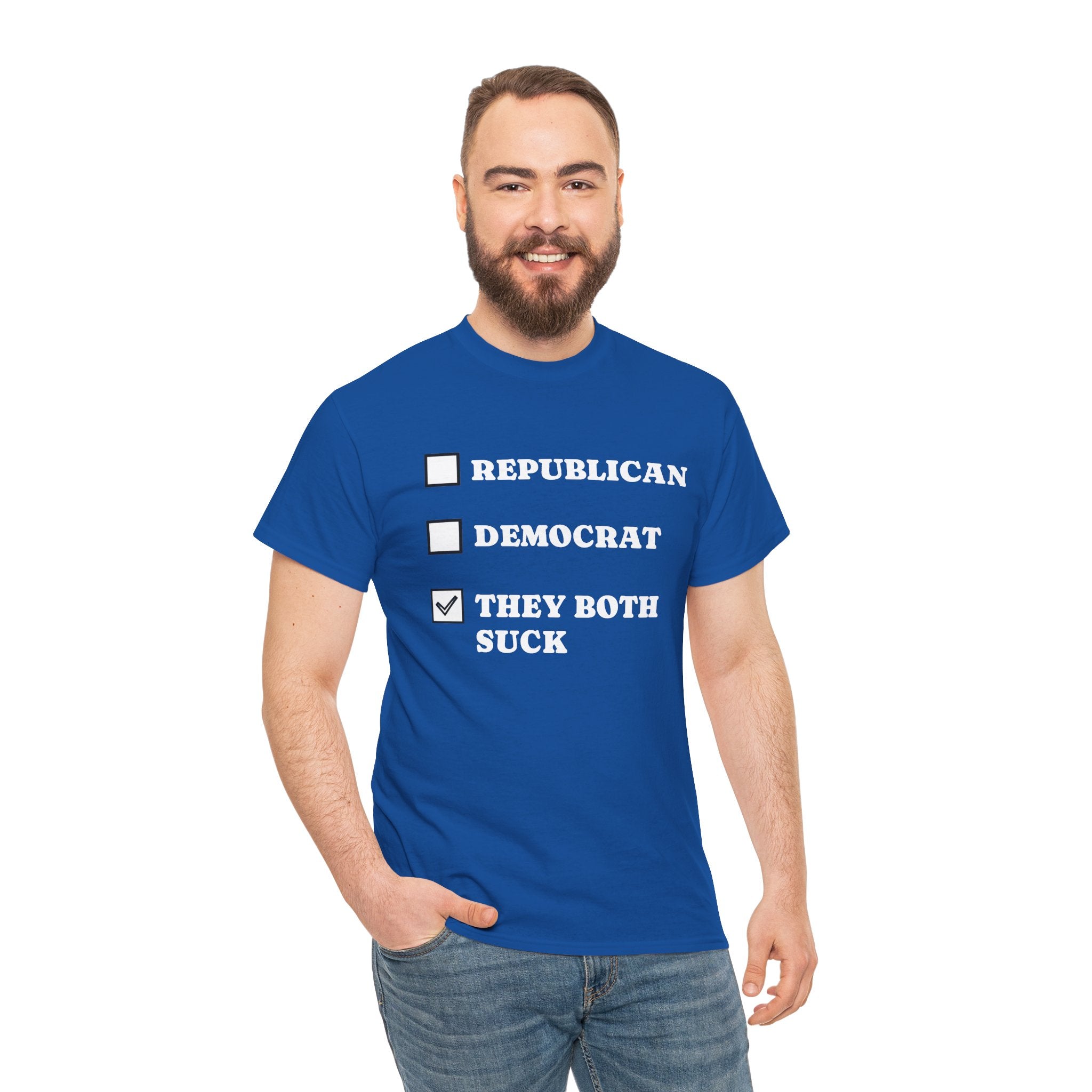 They Both Suck T‑Shirt — Political Satire Tee (Republican / Democrat Checkbox Design)