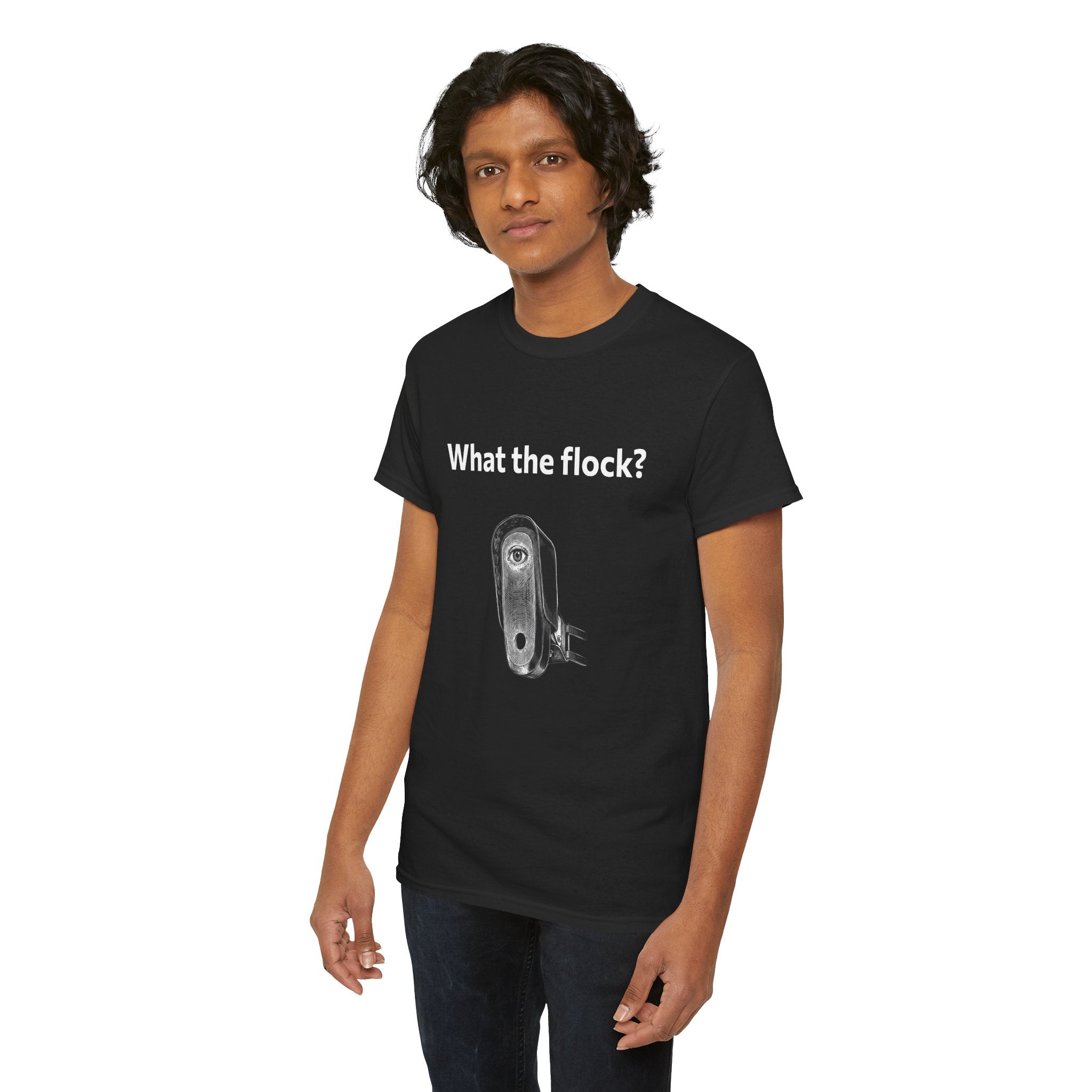 T-Shirt — What the flock? Funny Sheep/Shears Graphic Tee