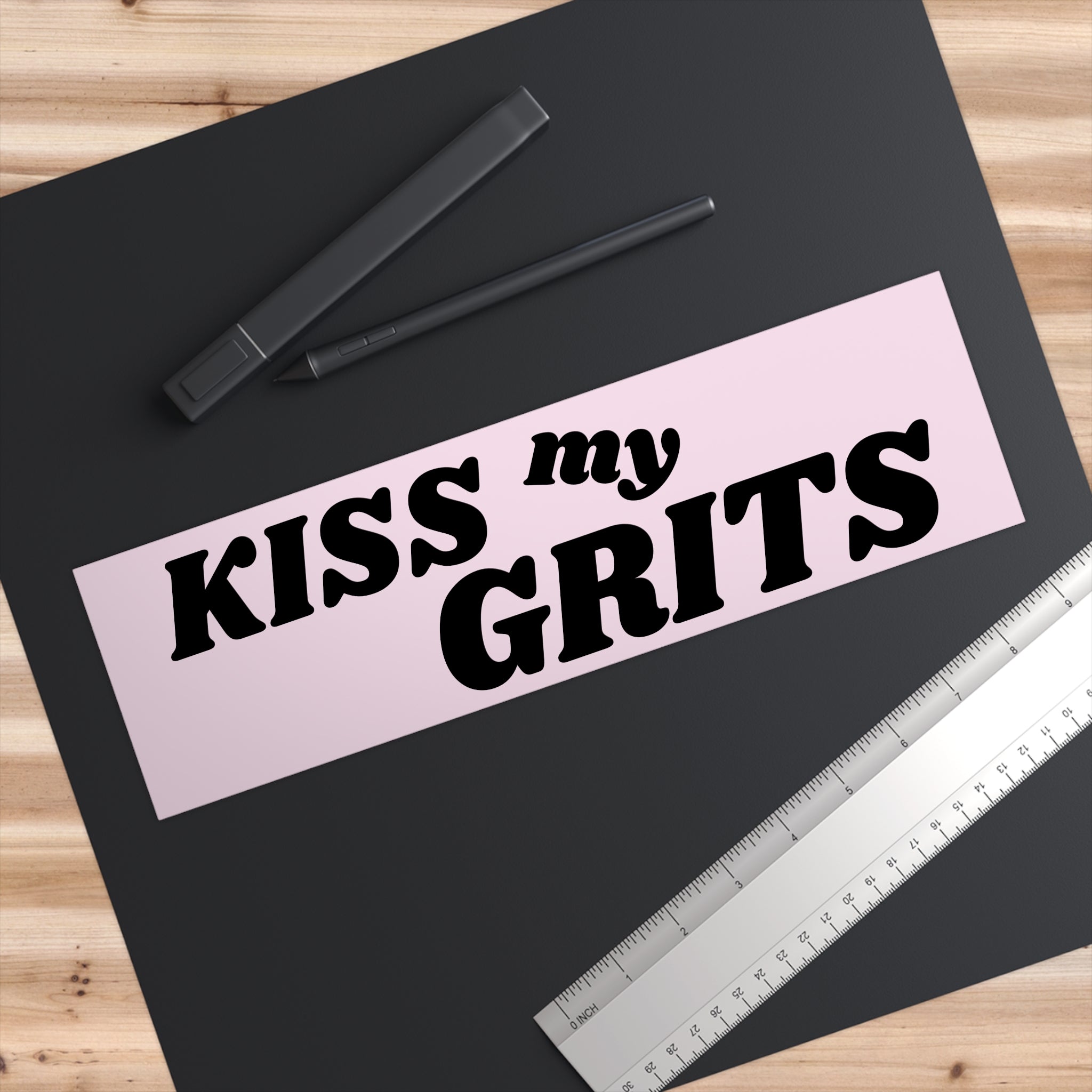 Bumper Sticker — "Kiss My Grits" Retro Southern Sassy Decal