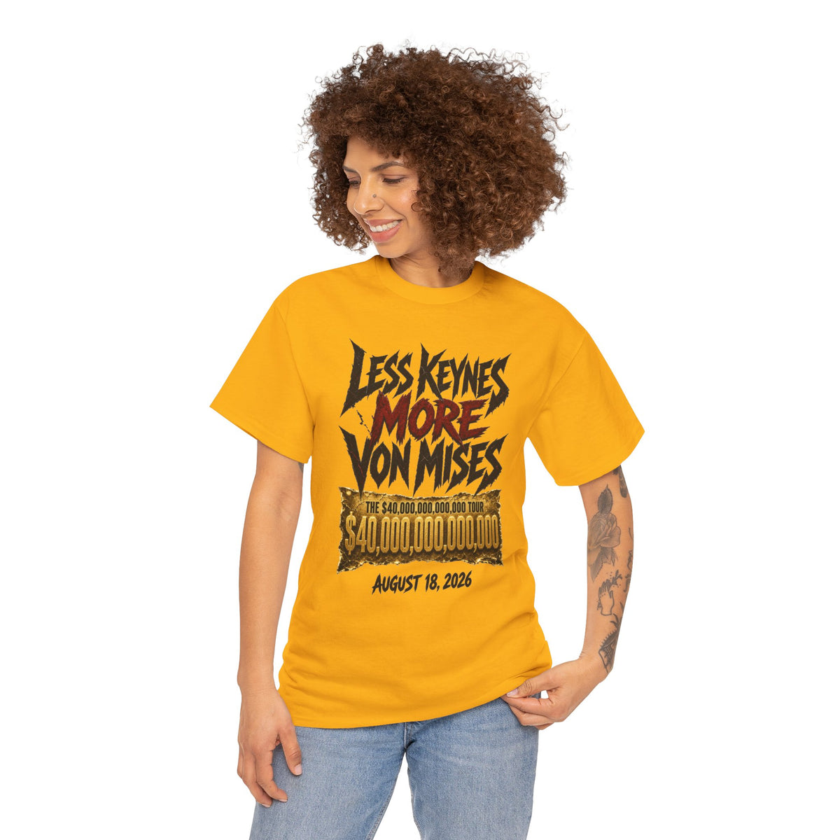 Less Keynes More Von Mises T-Shirt — Libertarian Economics Tee