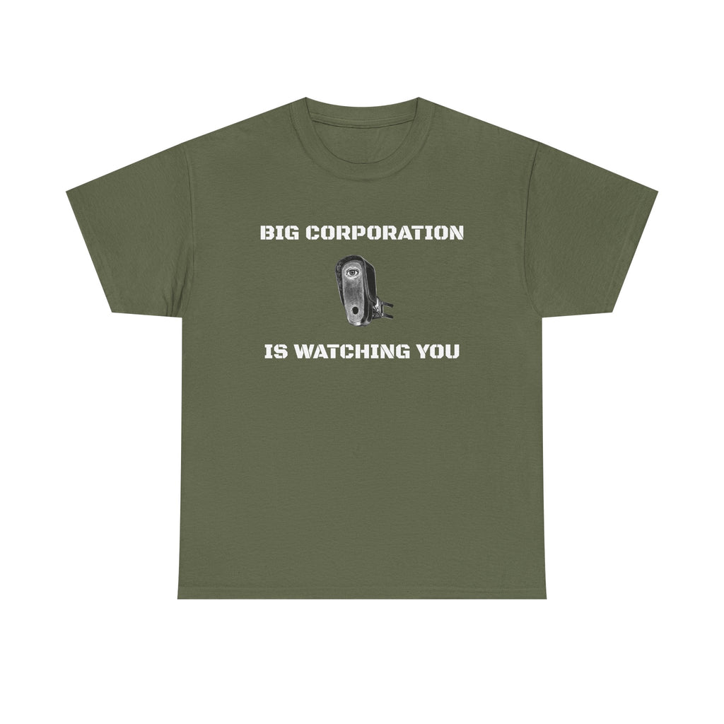 Surveillance Camera Tee — “Big Corporation is Watching You” Graphic T-Shirt