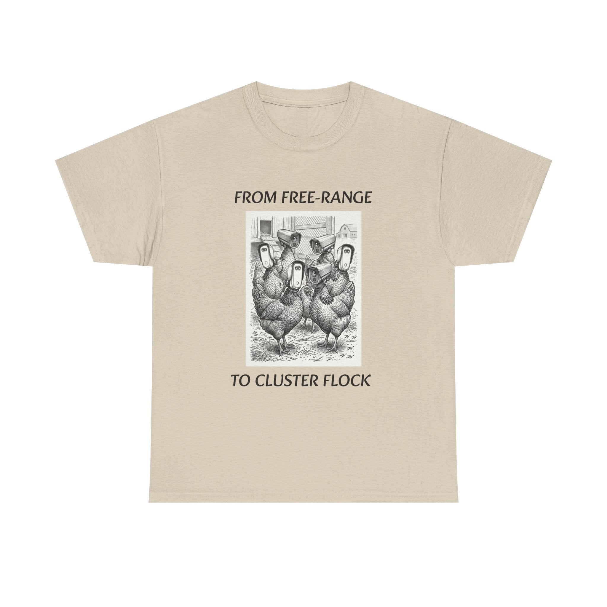 Chicken Humor T-Shirt - "From Free-Range to Cluster Flock" Vintage Farm Graphic Tee