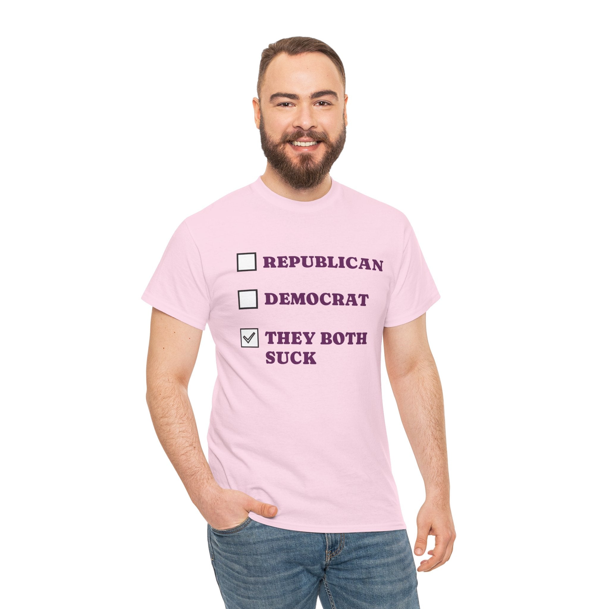 They Both Suck T‑Shirt — Political Satire Tee (Republican / Democrat Checkbox Design)