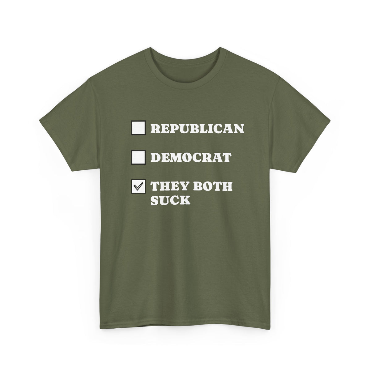 They Both Suck T‑Shirt — Political Satire Tee (Republican / Democrat Checkbox Design)