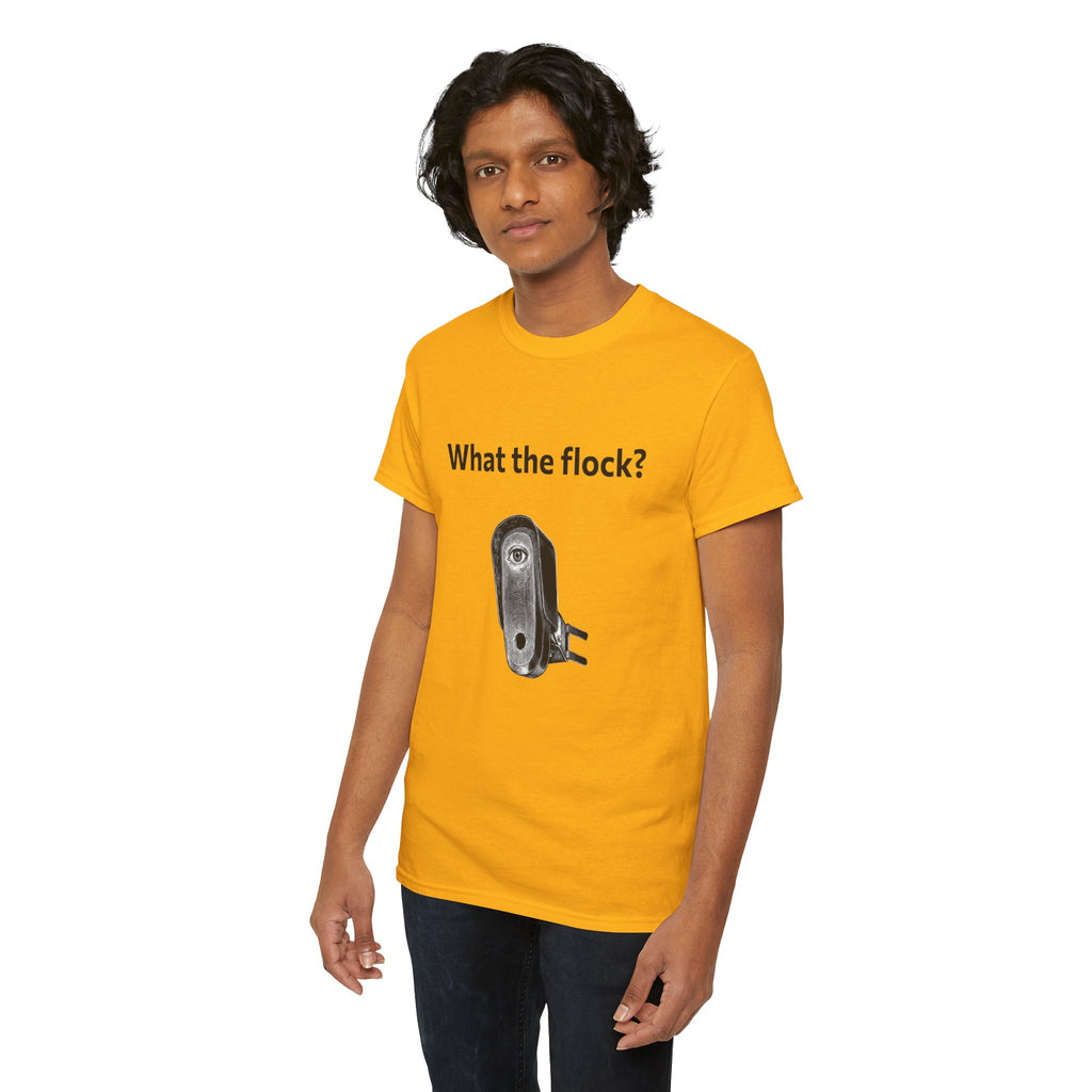 T-Shirt — What the flock? Funny Sheep/Shears Graphic Tee