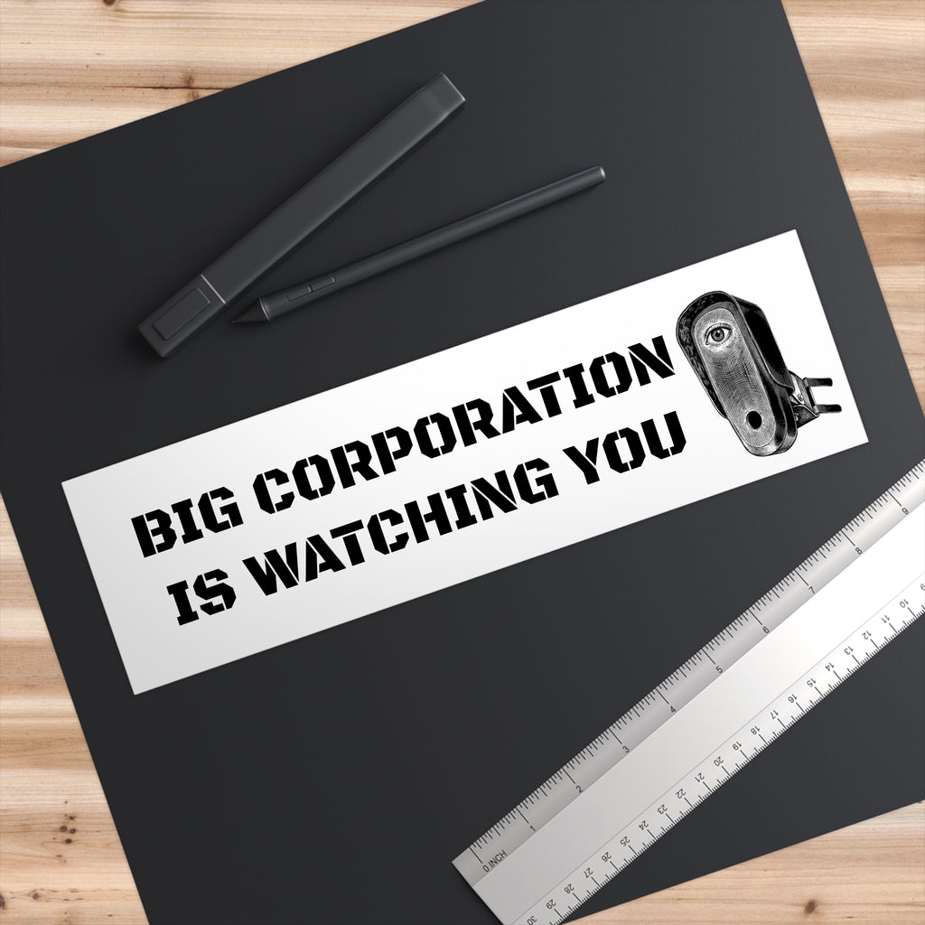 Bumper Sticker — "Big Corporation Is Watching You" Surveillance Camera Decal