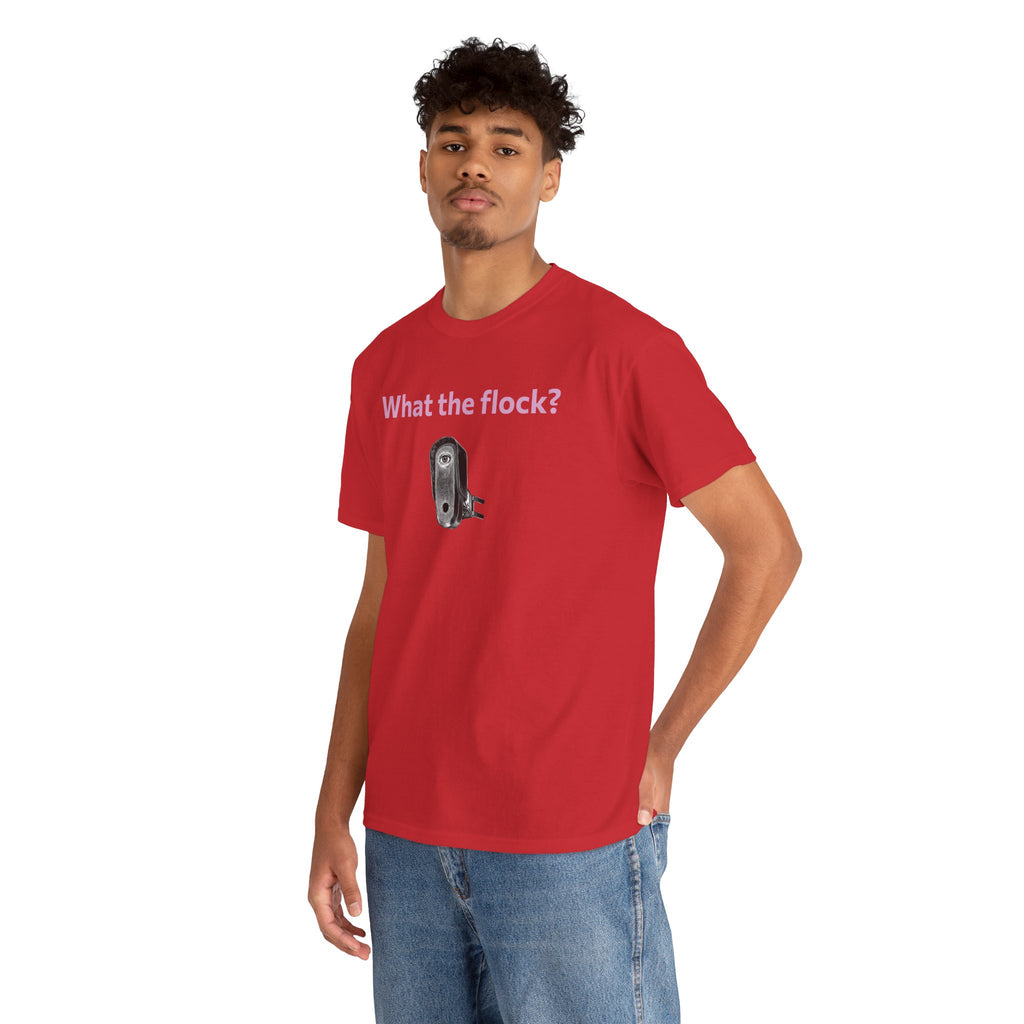 T-Shirt — What the flock? Funny Sheep/Shears Graphic Tee