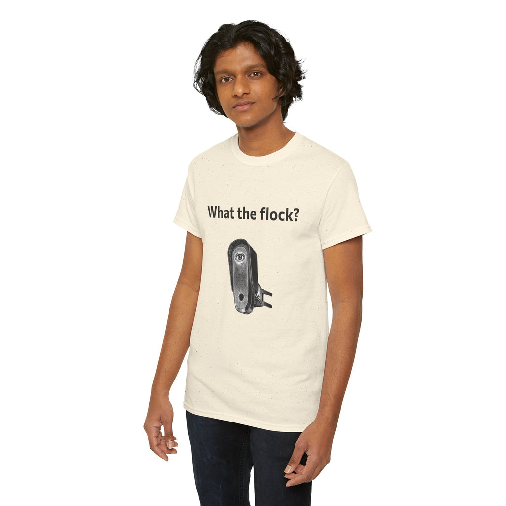 T-Shirt — What the flock? Funny Sheep/Shears Graphic Tee