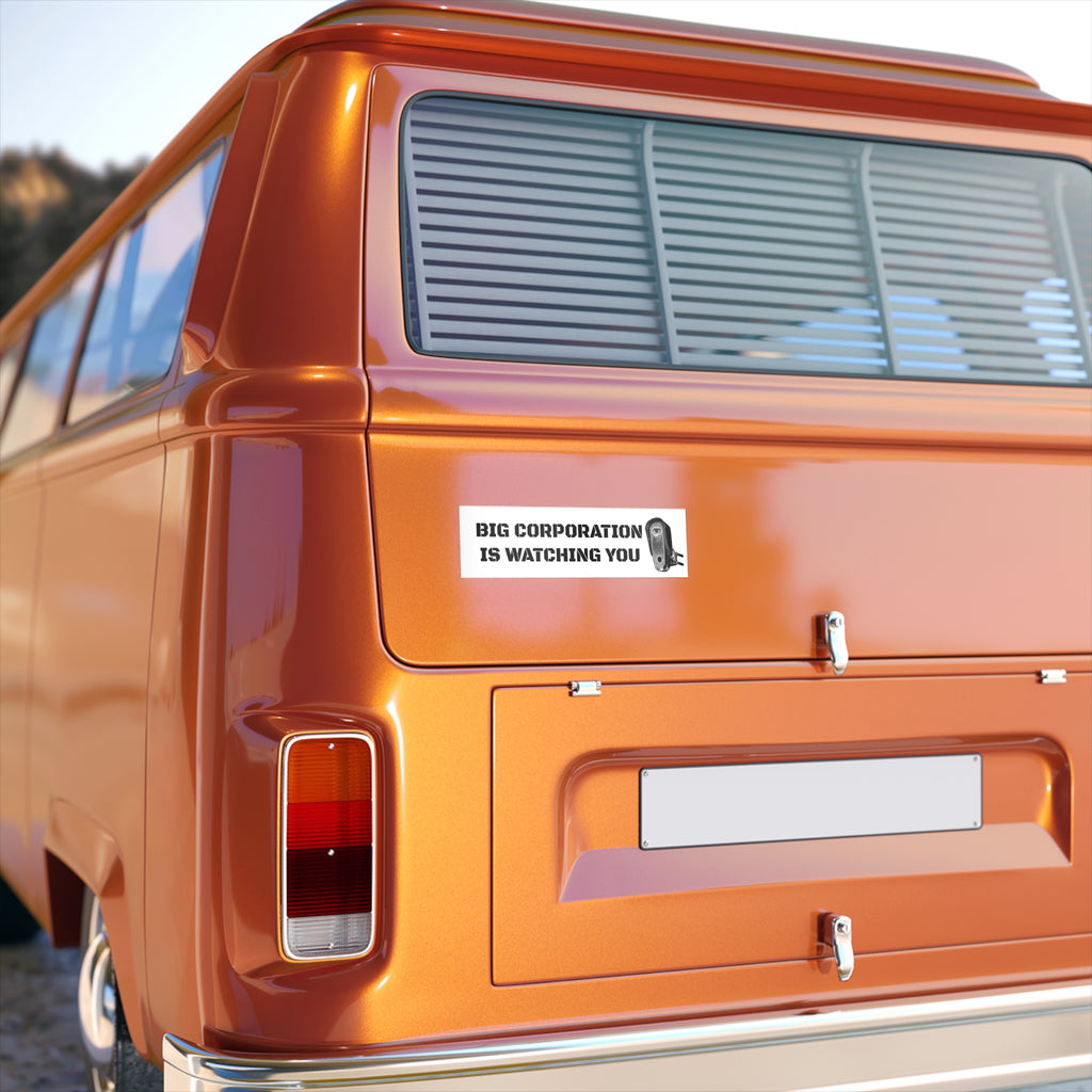 Bumper Sticker — "Big Corporation Is Watching You" Surveillance Camera Decal