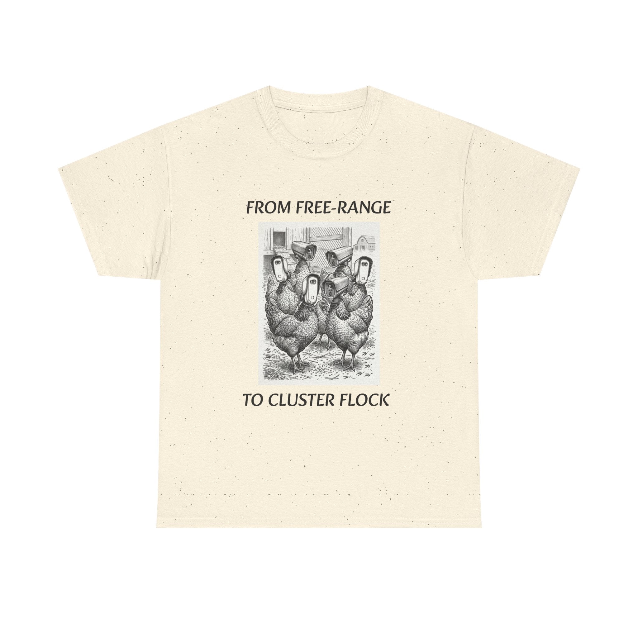 Chicken Humor T-Shirt - "From Free-Range to Cluster Flock" Vintage Farm Graphic Tee