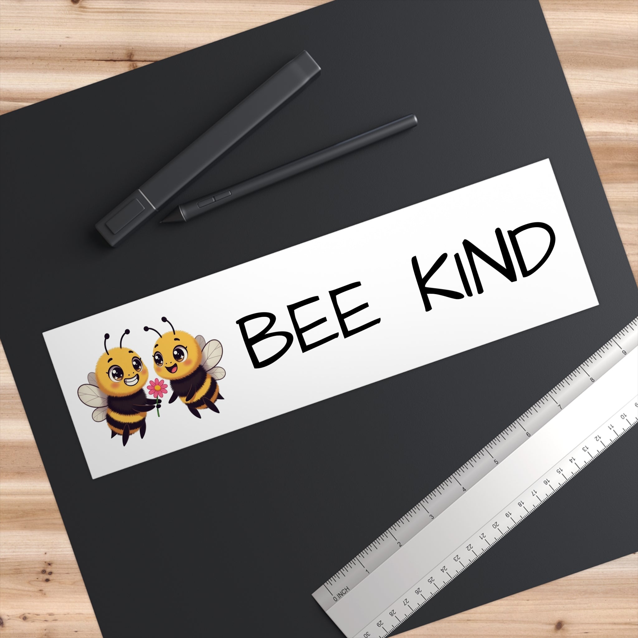Bee Kind Bumper Sticker — Cute Pair of Bees Eco-Friendly Kindness Decal