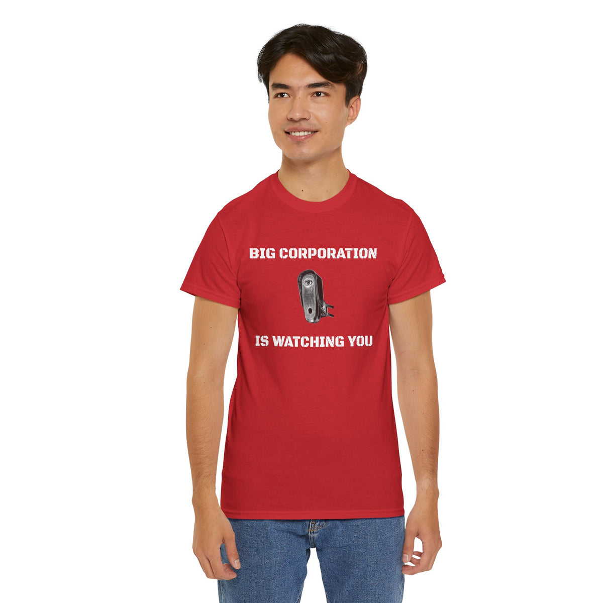 Surveillance Camera Tee — “Big Corporation is Watching You” Graphic T-Shirt