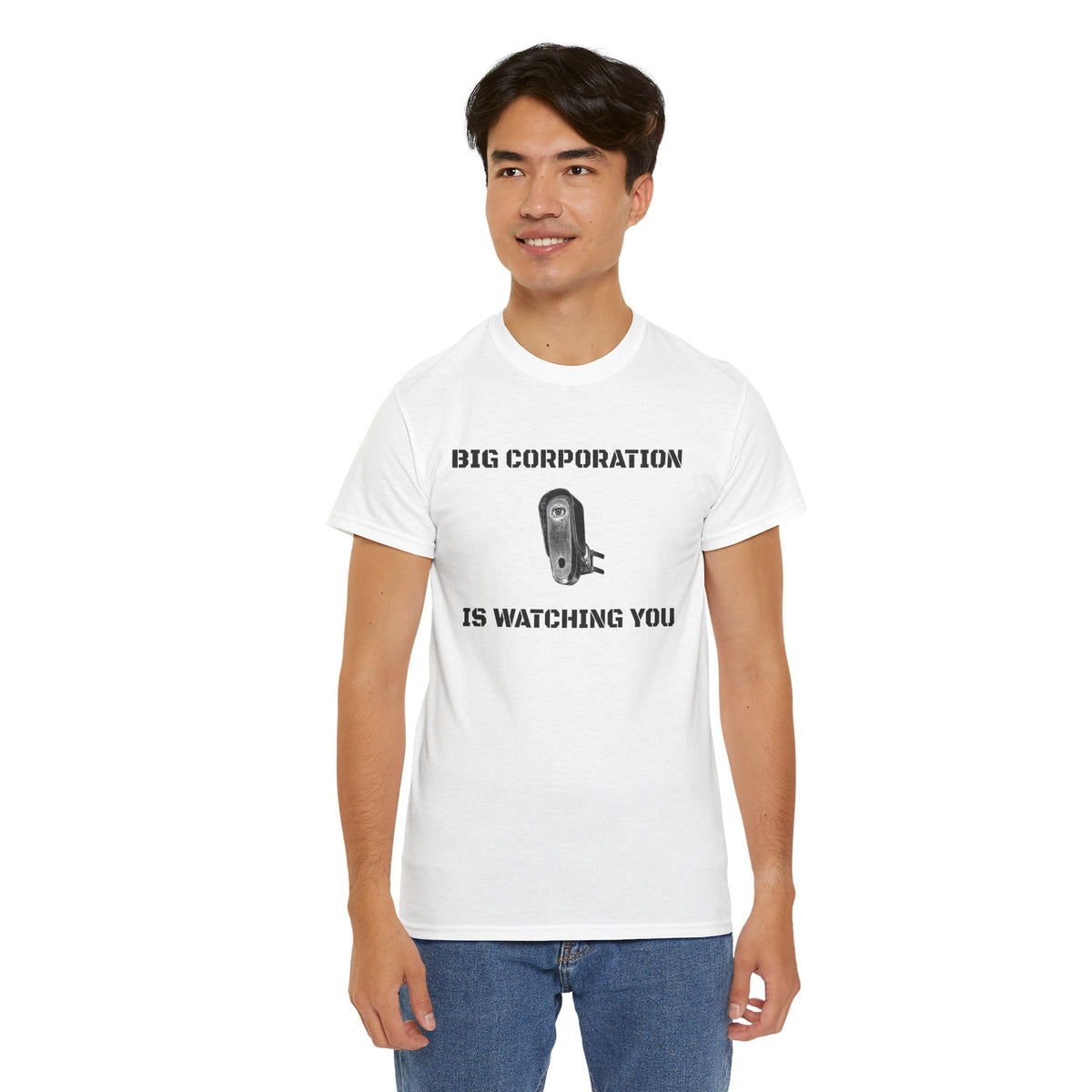 Surveillance Camera Tee — “Big Corporation is Watching You” Graphic T-Shirt