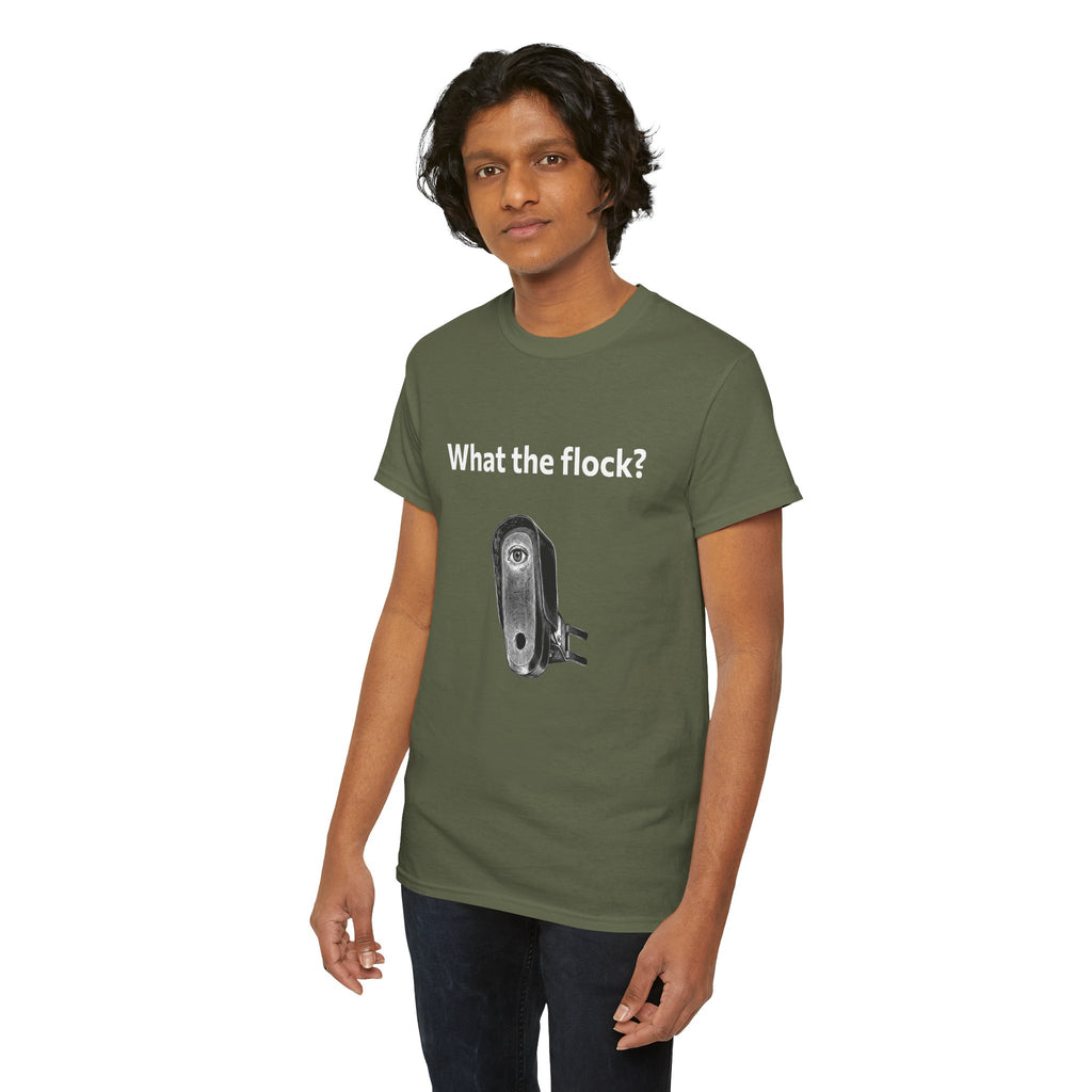 T-Shirt — What the flock? Funny Sheep/Shears Graphic Tee