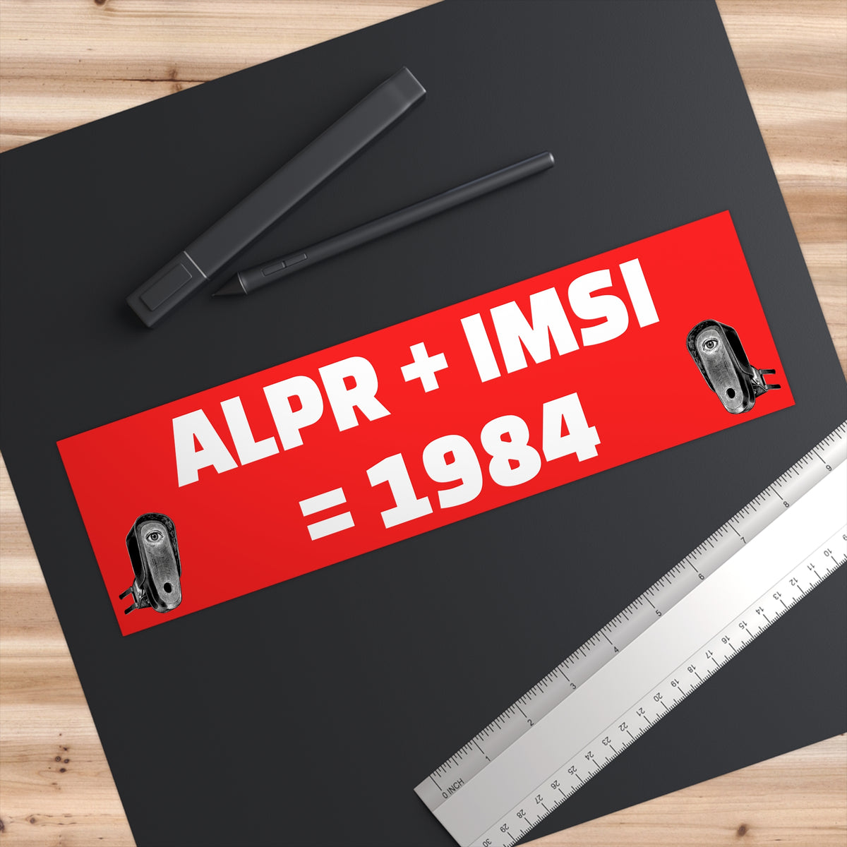 ALPR + IMSI = 1984 Bumper Sticker — Surveillance Awareness Car Decal