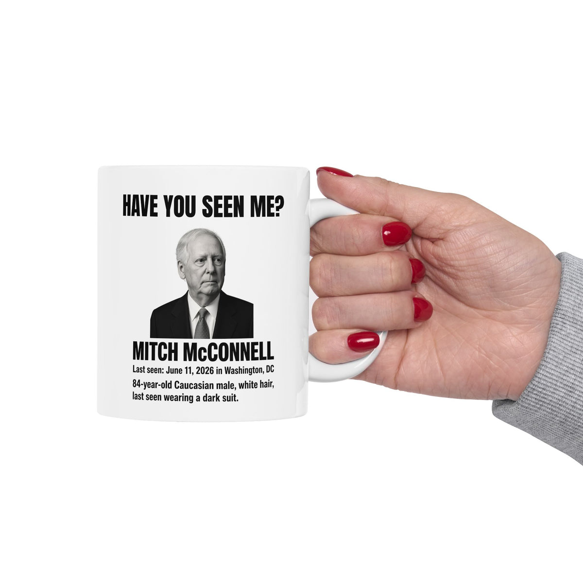 Funny Ceramic Mug - 'Have You Seen Me?' Missing Senator Coffee Mug