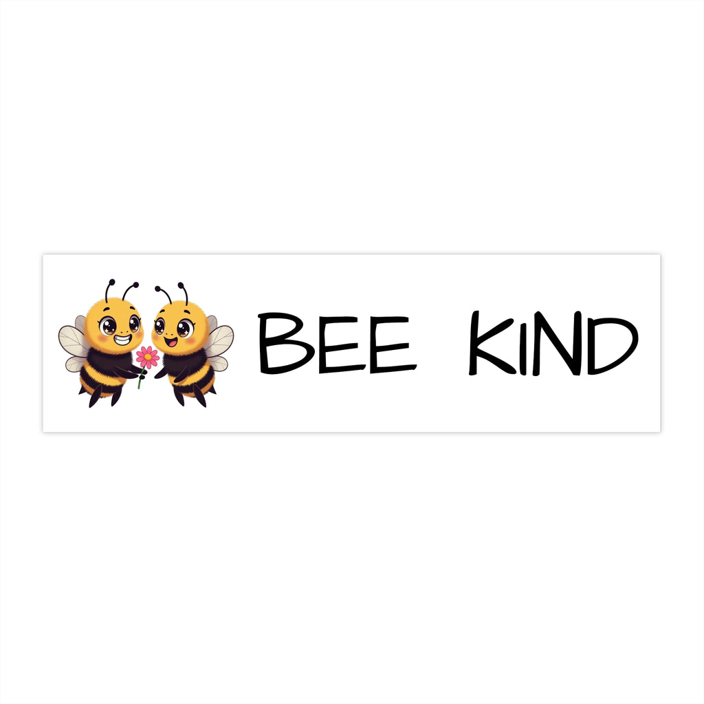 Bee Kind Bumper Sticker — Cute Pair of Bees Eco-Friendly Kindness Decal