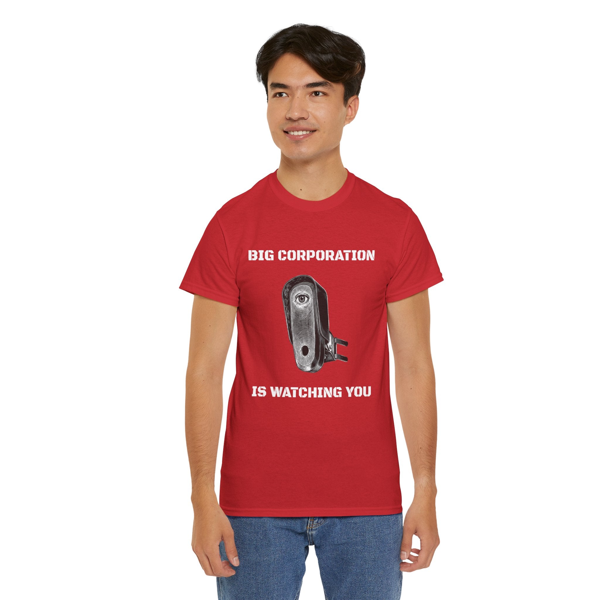 Surveillance Camera Tee — “Big Corporation is Watching You” Graphic T-Shirt
